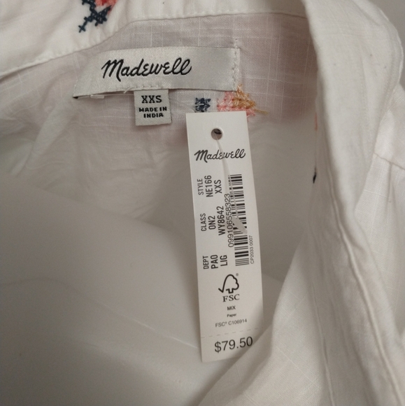 Madewell Floral White Button down - Picture 5 of 5